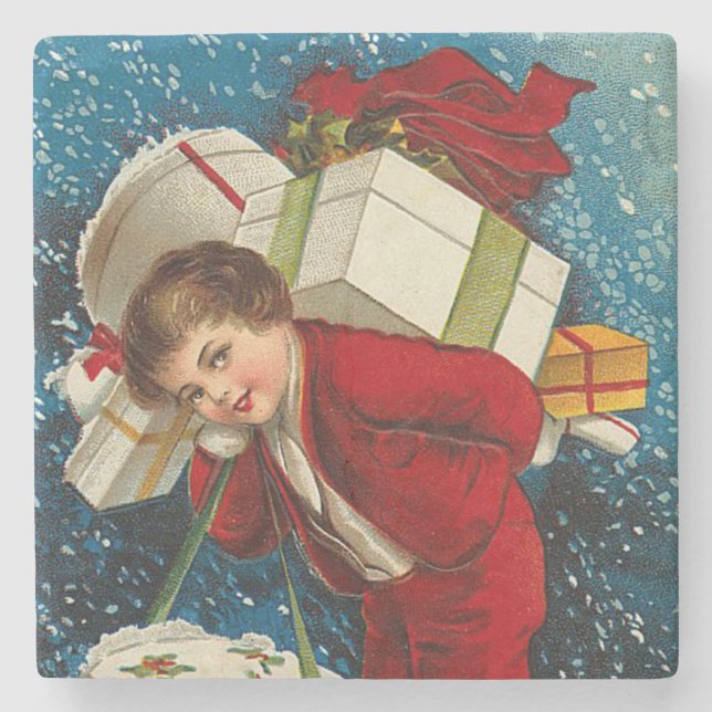 Dessous-de-verre En Pierre Beaucoup de paquets de Noël (Devant)