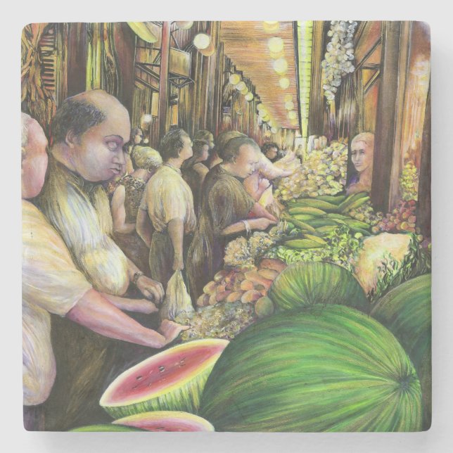 Dessous-de-verre En Pierre Beaucoup d'hommes, beaucoup de melons, Budapest (Devant)