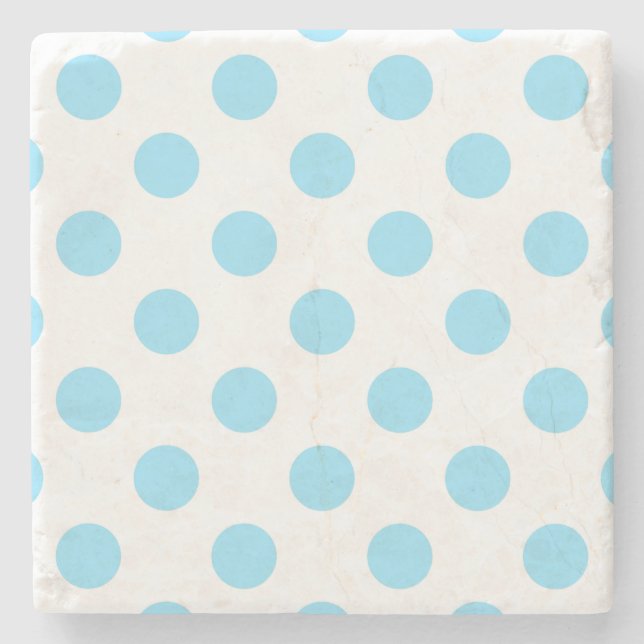 Dessous-de-verre En Pierre Bébé pois bleu et blanc (Devant)