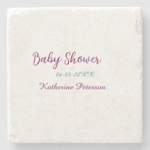 Dessous-de-verre En Pierre Bébé shower nom date animal oreille mignon bleu ja