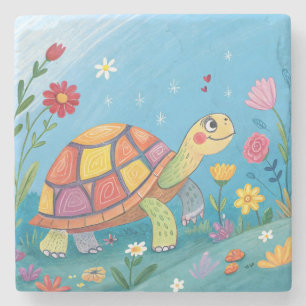 Dessous-de-verre En Pierre Bébé tortue dessinée