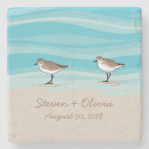 Dessous-de-verre En Pierre Bécasseaux sur des noms de date de mariage de