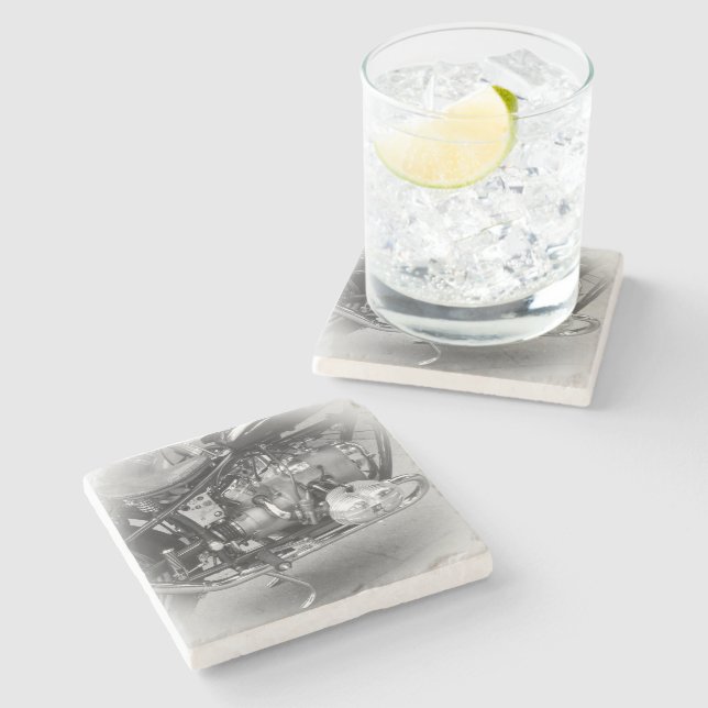 Dessous-de-verre En Pierre Beer Motorcycle Coaster 19 (Côté)