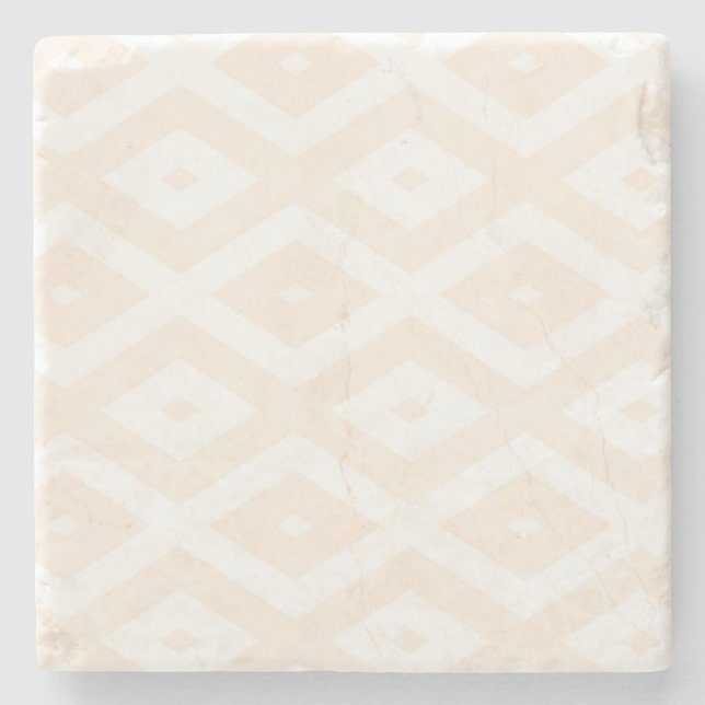 Dessous-de-verre En Pierre Beige and white diamond pattern (Devant)