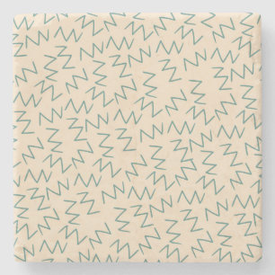 Dessous-de-verre En Pierre Beige Zig Zag Protection Élégante Des Boissons