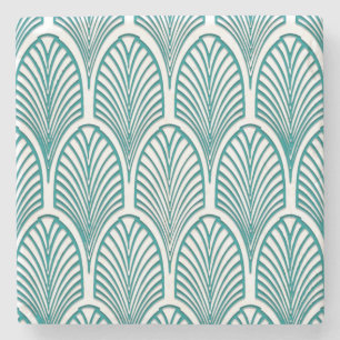 Dessous-de-verre En Pierre Belle, Art déco, nouveau, modèle, turquoise, bla