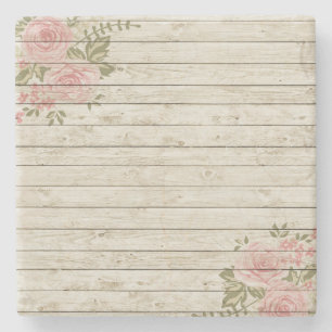 Dessous-de-verre En Pierre Belle campagne Shabby Chic Rustic Wood