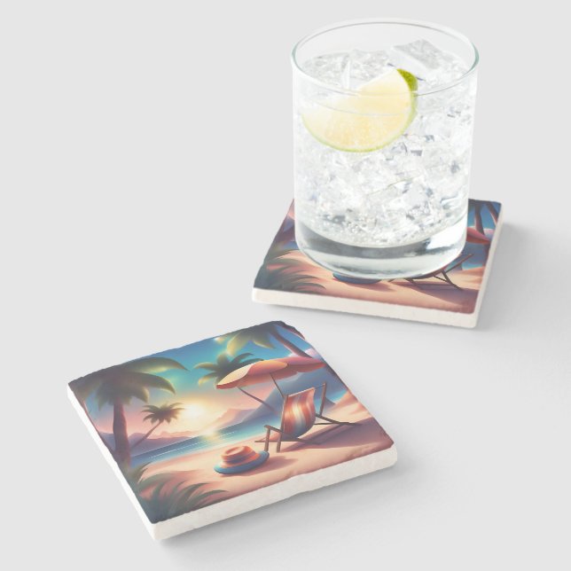 Dessous-de-verre En Pierre belle plage (Côté)