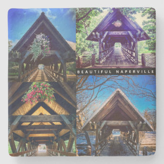 Dessous-de-verre En Pierre Belle ville de Naperville - Scènes de Pont Couvert