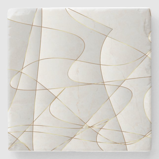 Dessous-de-verre En Pierre Belles lignes d'or (Devant)