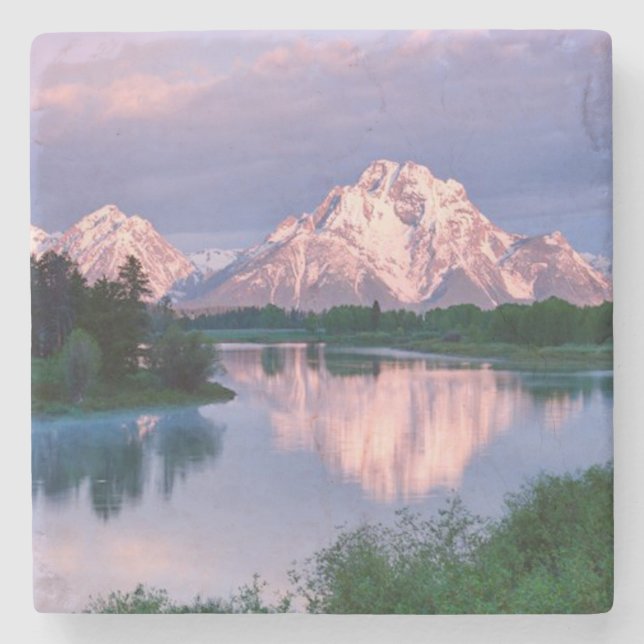 Dessous-de-verre En Pierre Belles Réflexions-Grand Tetons (Devant)