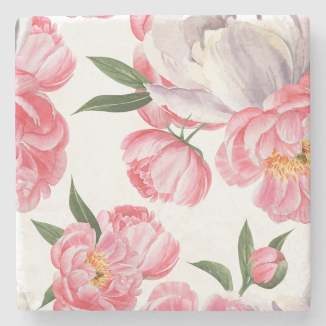 Dessous-de-verre En Pierre Belles Roses (Devant)