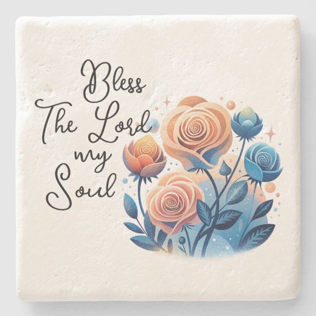 Dessous-de-verre En Pierre Bénissez Le Seigneur Mon Âme (Devant)