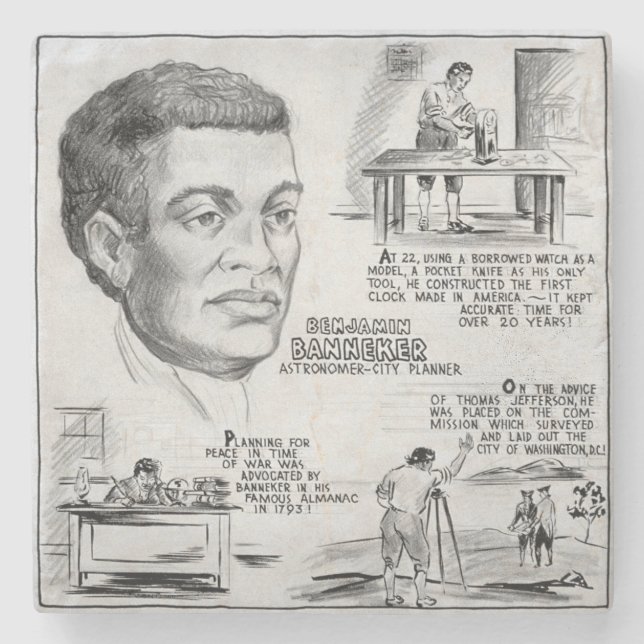 Dessous-de-verre En Pierre Benjamin Banneker : Black Scientist & Revolutionar (Devant)