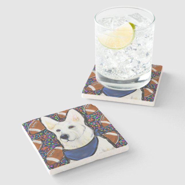 Dessous-de-verre En Pierre Berger Blanc Suisse (Côté)