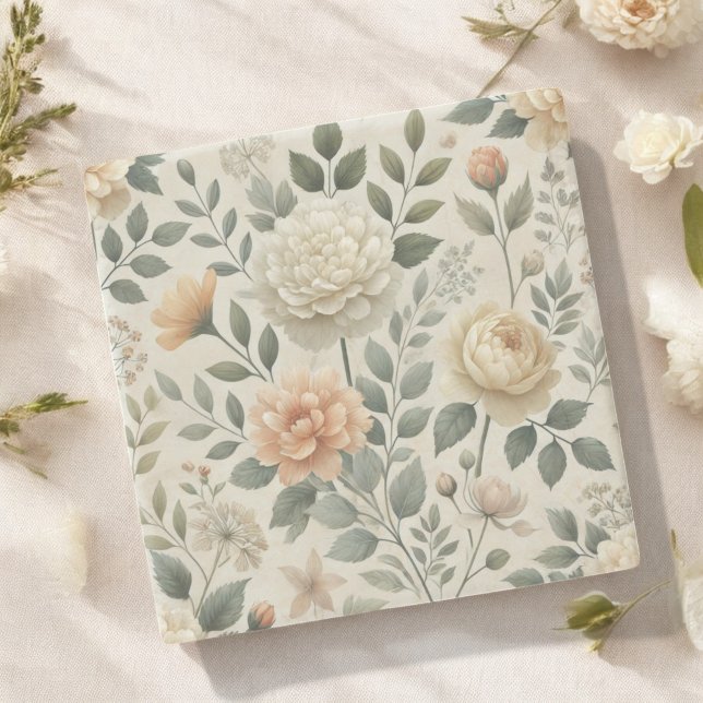 Dessous-de-verre En Pierre Beurre Aquarelle Jaune Florale Printemps & Été (Créateur téléchargé)