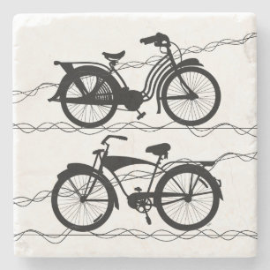 Dessous-de-verre En Pierre Bicyclette Noir 1