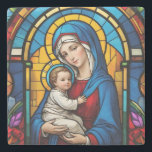 Dessous-de-verre En Pierre Bienheureuse Mère Marie et Bébé Jésus - Vierge Mar<br><div class="desc">"Bannière de la Dame de Grâce",  "mariée de la vierge chrétienne",  "décoration religieuse de christianisme catholique",  "décoration familiale de jésus christ",  "ornement religieux de la foi de pâques",  "jardin maternel béni",  "belle dame sainte",  "dame sacrée d'or bleu"</div>