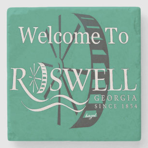 Dessous-de-verre En Pierre Bienvenue À Roswell, Géorgie, Dessous de verre En