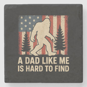 Dessous-de-verre En Pierre Bigfoot Patriotique Un Papa Comme Moi Est Dur à Tr