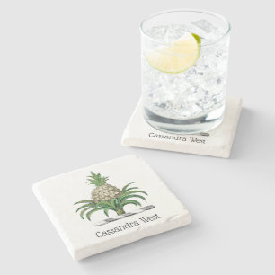 Dessous-de-verre En Pierre Blason Préparatoire de l'Arbre de Ananas