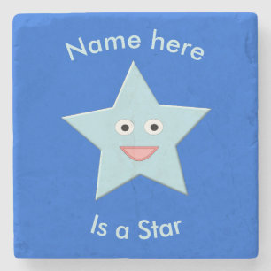 Dessous-de-verre En Pierre Bleu clair Celebration Star Custom Stone Dessous d