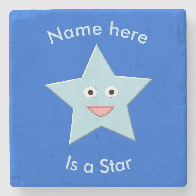 Dessous-de-verre En Pierre Bleu clair Celebration Star Custom Stone Dessous d (Devant)
