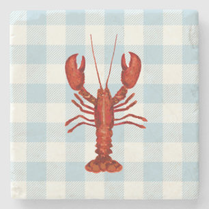 Dessous-de-verre En Pierre Bleu de homard En vichy vérifier le littoral