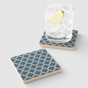 Dessous-de-verre En Pierre Bleu et Bébé Bleu Trellis, treillis, Quatrefoil