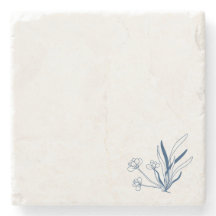 Bleu Floral Doux | Minimaliste Côtière