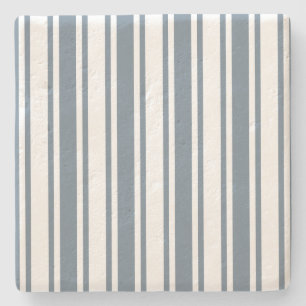 Dessous-de-verre En Pierre Bleu gris et blanc rayures de bonbons