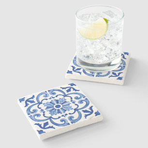 Dessous-de-verre En Pierre Bleu Méditerranée