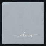 Dessous-de-verre En Pierre Bleu Poussiéreux Minimaliste Moderne Monogramme Él<br><div class="desc">Nous vous présentons notre collection élégante de monogrammes minimalistes modernes bleu poussiéreux : élevez votre style avec une sophistication discrète et un charme intemporel. Notre collection présente des designs minimalistes dans une teinte bleu poussiéreux apaisante,  rehaussés de monogrammes élégants adaptés à vos goûts personnels.</div>