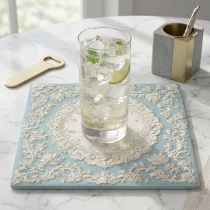 Dessous-de-verre En Pierre Bleu rustique de campagne française vintage Art