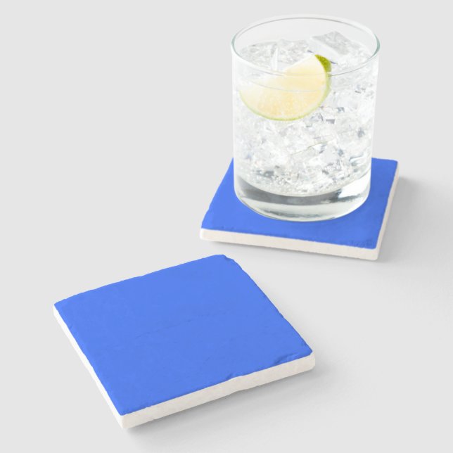 Dessous-de-verre En Pierre Bleu (RYB) (couleur solide) (Côté)