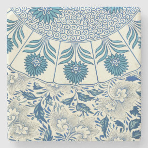 Dessous-de-verre En Pierre Bleu Vintage Floral Asiatique : Chinoiserie Antiqu