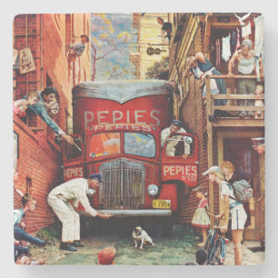 Dessous-de-verre En Pierre Bloc routier par Norman Rockwell