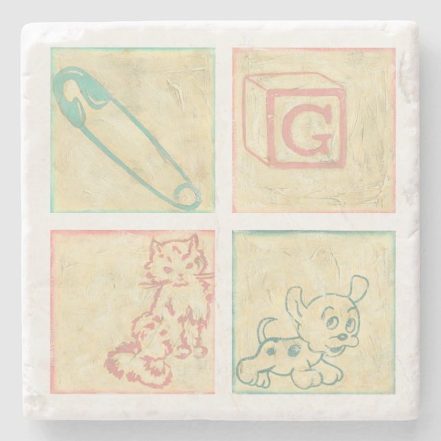 Dessous-de-verre En Pierre Blocs photos de bébé par Chariklia Zarris (Devant)