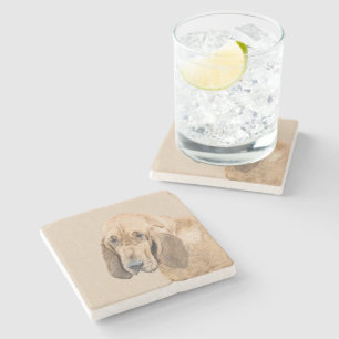 Dessous-de-verre En Pierre Bloodhound Peinture - Joli chien d'origine art