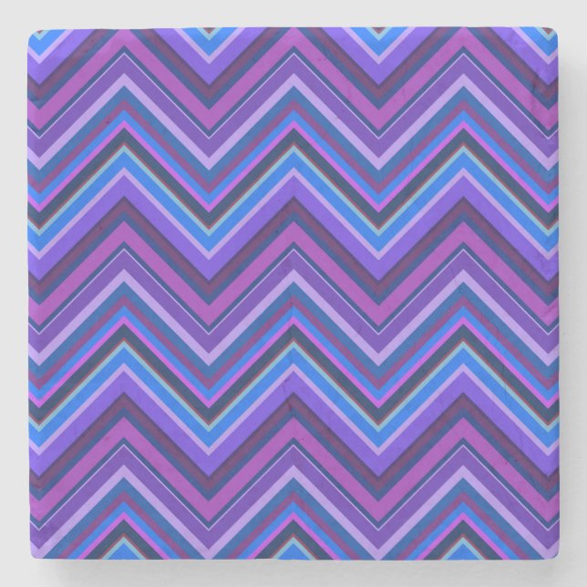 Dessous-de-verre En Pierre Blue and purple zigzag (Devant)