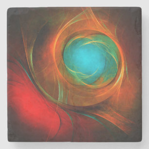 Dessous-de-verre En Pierre Blue Eye Moderne Abstrait Art Cool Motif #16