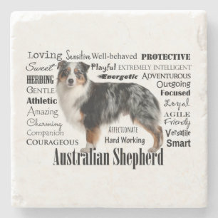 Dessous-de-verre En Pierre Blue Merle Australian Shepherd