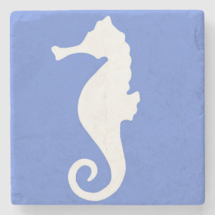 Dessous-de-verre En Pierre Blue Seahorse