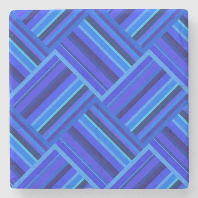 Dessous-de-verre En Pierre Blue stripes (Devant)