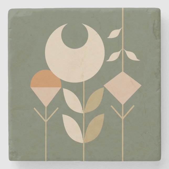 Dessous-de-verre En Pierre Boho Abstrait Lily (Devant)