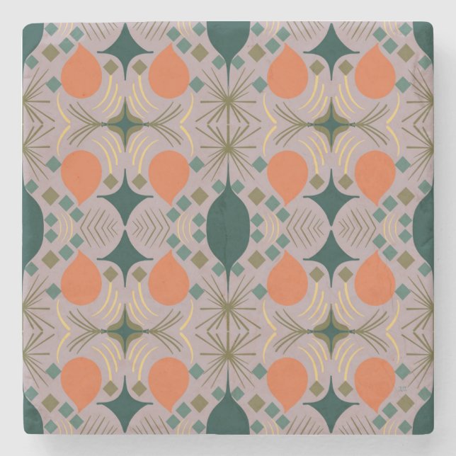 Dessous-de-verre En Pierre Boho Géométrique Diamant Violet (Devant)