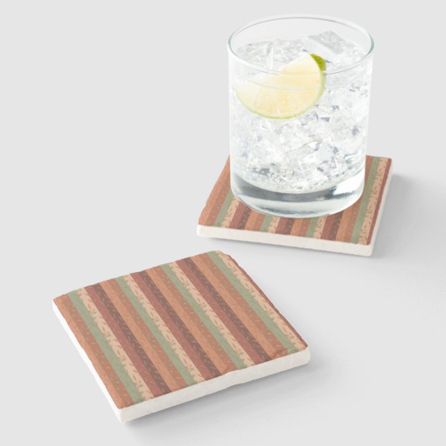 Dessous-de-verre En Pierre Boho Leaf Motif Rustic Home Décor (Côté)