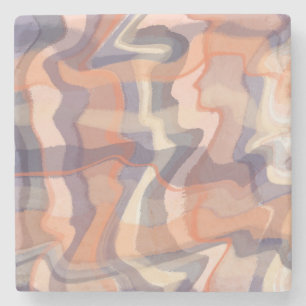 Dessous-de-verre En Pierre Boho marbre tourbillon tartan orange violet ivoire