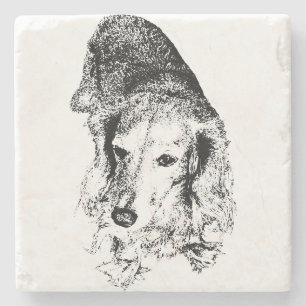 Dessous-de-verre En Pierre Boire avec cran – Dachshund
