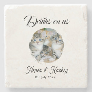 Dessous-de-verre En Pierre Boissons offertes bar ouvert photo de mariage coup